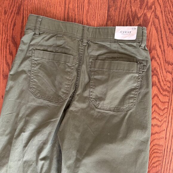 NWT Curve Appeal Utilitarian Army Green Cargo Straight Leg Pants Size 2 NEW - Picture 10 of 12